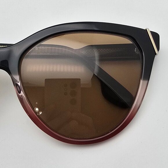 Victoria Beckham VB641S 039 Grey Rose Frame Polarized Brown Lens Sunglasses 57mm